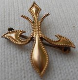 Fleur de Lis pin/pendant tiny OLD gold Very Nice in Kingwood, Texas